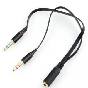 Переходник аудио 2 x jack3.5 - jack3.5 4 pin Cablexpert Professional (CCAB-02-35F2M-0.2MB)